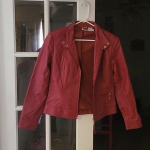 Brownish red leather jacket